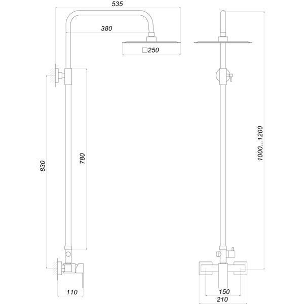 Душова система Globus Lux SICILIA SBQ-SH-105 000019188 фото