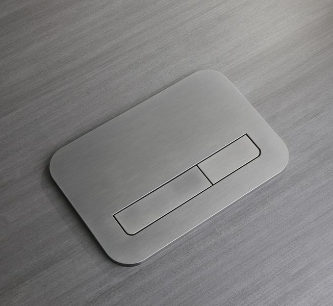 Панель змиву Koer KT-0609-07 240x160x7mm пластикова, кнопка лінійна (колір графіт) (KR6133) KR6133 фото