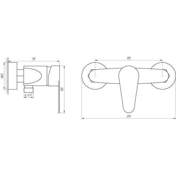 Змішувач для душу Globus Lux MAIN SM-105N 000017546 фото