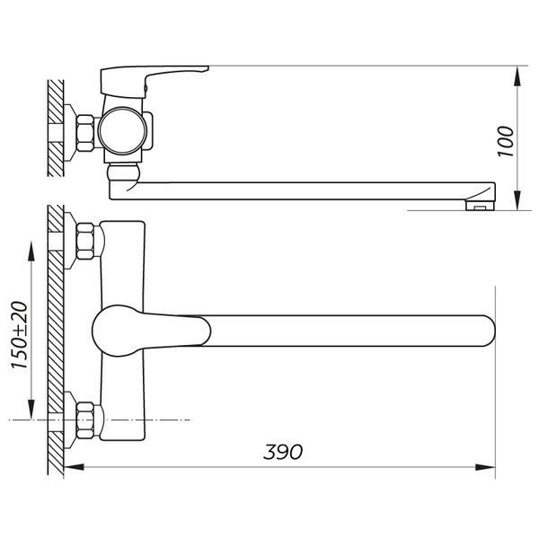 Смеситель для ванны Zerix PUD7 045 (ZX2791) ZX2791 фото