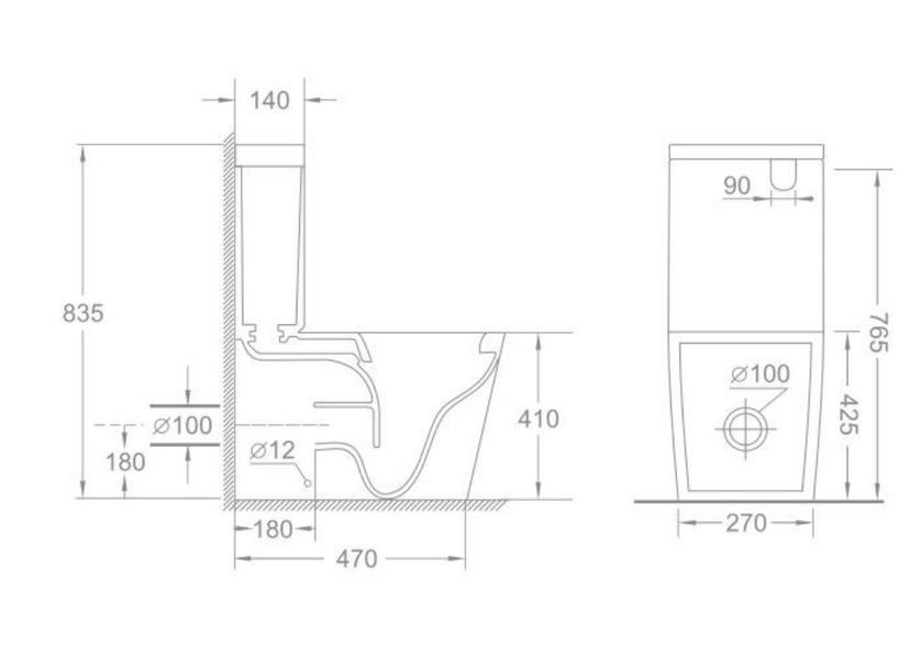 Бачок для унитаза-компакта Mixxus Bevel-0403-T3 Tank 640х360х835 со сливной арматурой (MI8322) MI8322 фото