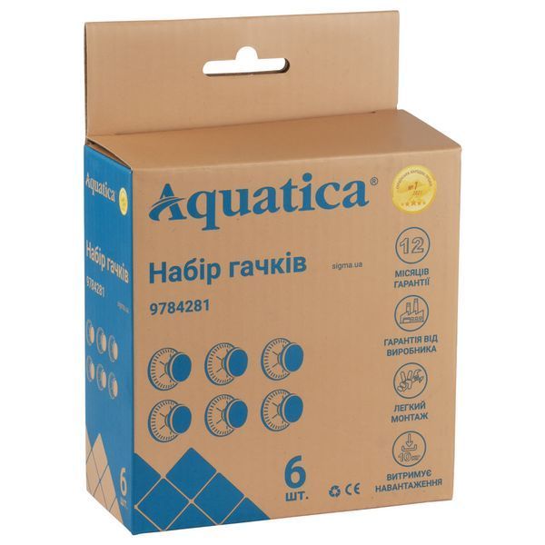 Гачки на вакуумних присосках s42 &Oslash;40&times;40мм кольорові (6шт) AQUATICA (9784281) 9784281 фото