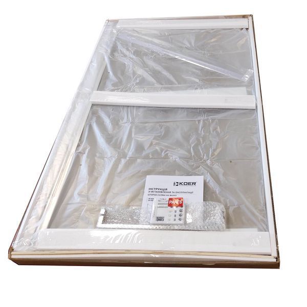 Шторки скляні на ванну Koer SR BS02-80x140-TR-01 прозоре скло 6мм, хром (KR5401) KR5401 фото