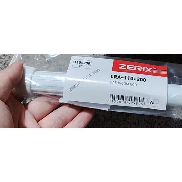 Штанга для шторки телескопическая прямая Zerix CRA-110x200 110cm-200cm (алюминий) (пакет) (ZX4998) ZX4998 фото