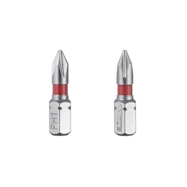 Комплект отверточных насадок, PH1, 1/4"&times;25 мм, S2, 2 ед., STORM INTERTOOL VT-0217 VT-0217 фото