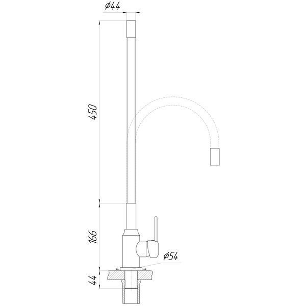 Змішувач для кухні DOMINO ELLIPSE DCC-203L-GRAY 000025129 фото