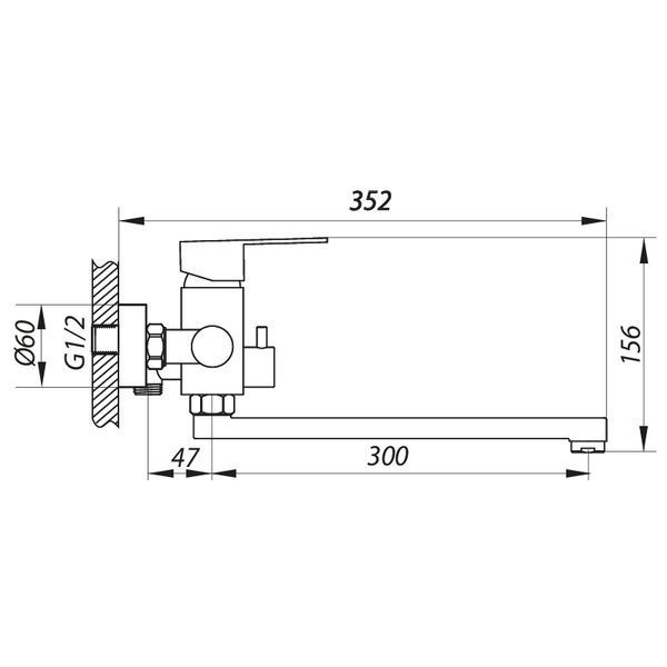 Смеситель для ванны Zerix LR72201 (LL1629) LL1629 фото