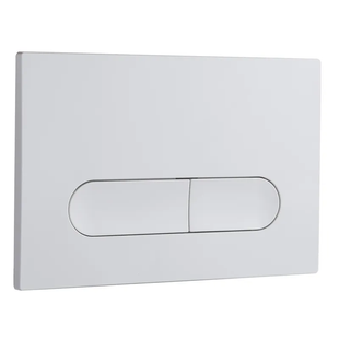 Панель змиву Koer KT-0608-03 240x160x10mm пластикова, кнопка закруглена (колір білий) (KR6123) KR6123 фото