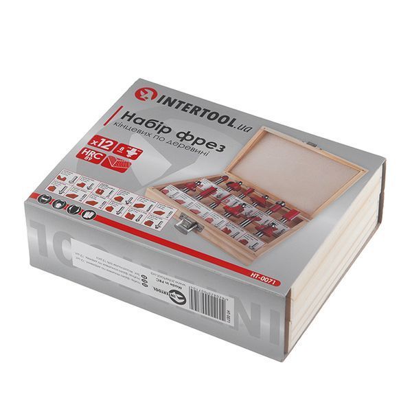 Набор фрез концевых по древесине, 12 шт. INTERTOOL HT-0071 HT-0071 фото
