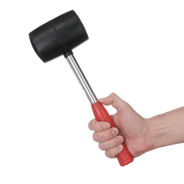 Киянка гумова, 1030 г, 70 мм, чорна гума, металева ручка INTERTOOL HT-0233 HT-0233 фото