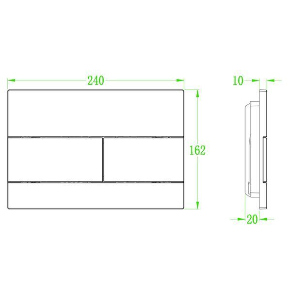 Панель смыва Koer KT-0603-01 240x160x10mm пластиковая, линейная кнопка (KR5319) KR5319 фото