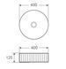 Умывальник накладной керамический Mixxus Premium Wave-0101 400x400x125mm (MP6491) MP6491 фото 3