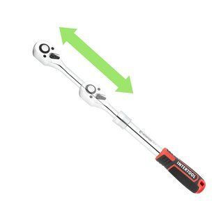 Рукоятка з храповим механізмом телескопічна, 72 зуба 1/2 ", Cr-V STORM INTERTOOL ET-8006 ET-8006 фото