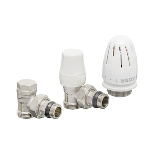 Комплект для подключения радиатора Koer SET-14 - 1/2"x3/4" (угловой) с термоголовкой НН (KR3178) KR3178 фото