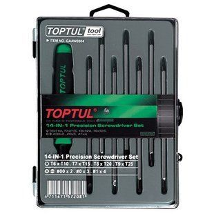 Набір викруток для точних робіт 14 в 1 TOPTUL (T5-T20,PH,SL) GAAW0804 GAAW0804 фото