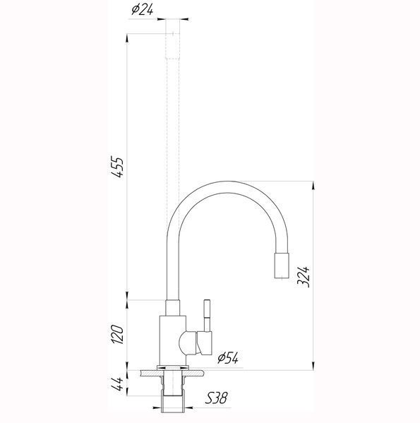Змішувач для кухні EcoMIX ALPEN AISI-203SB 000029878 фото