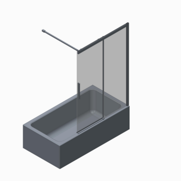 Шторки скляні розсувні на ванну Koer SR BS06-120x150-TR-01 прозоре скло Easy Clean 6мм, хром (KR5945) KR5945 фото