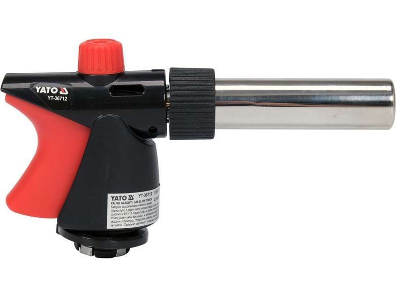 Горелка газовая YATO : цанговое соединение. PIEZO. 360&deg;. до 2 кВт. t= 1300 &ordm;C (EN417) YT-36712 YT-36712 фото