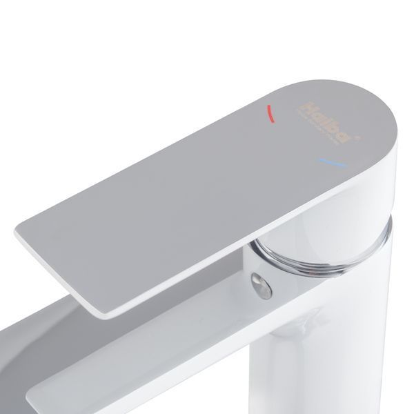 Змішувач для умивальника HAIBA ALEX 001 HIGH WHITE-CHROME (HB9564) HB9564 фото