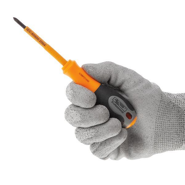 Отвертка крестовая изолированная PZ1, 80 мм 1000 В INTERTOOL VT-3221 VT-3221 фото