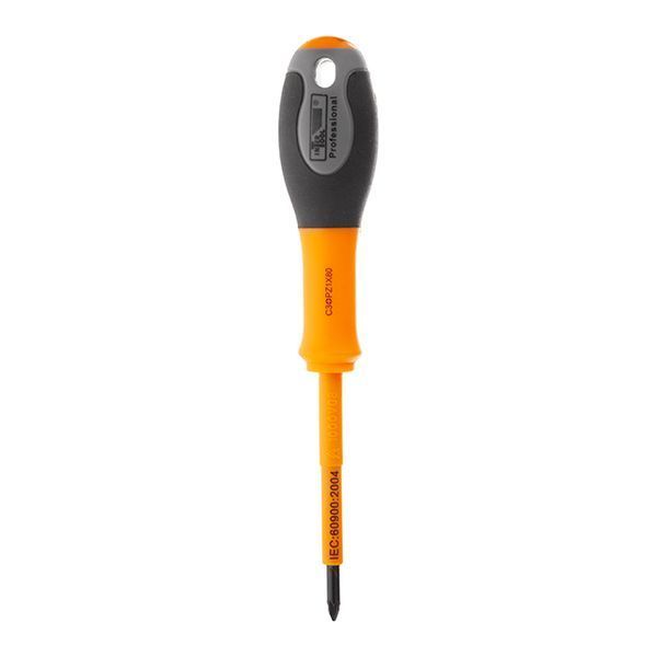 Отвертка крестовая изолированная PZ1, 80 мм 1000 В INTERTOOL VT-3221 VT-3221 фото