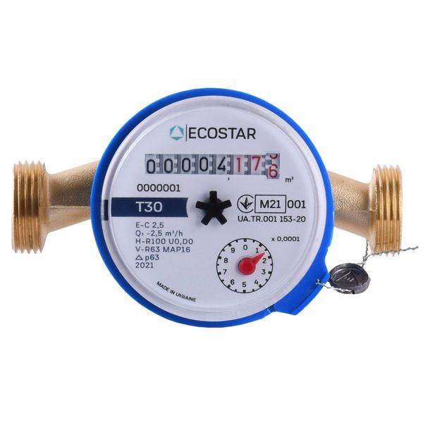 Счетчик холодной воды ECOSTAR DN15 1/2&Prime; L110 E-C 2,5 000021807 фото