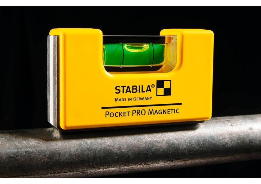 Уровень - мини STABILA Pocket PRO Magnetic магнитный: 7 х 2 х 4 см, 1 капсула, укроп-чехол 17953 фото