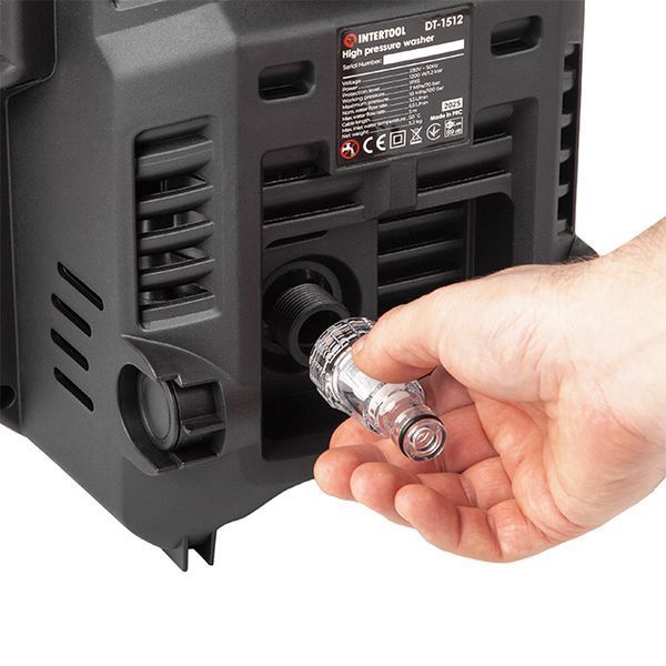 Мийка високого тиску, 1,2 кВт, 70-100 бар, 6,5 л/хв, шланг 5 м INTERTOOL DT-1512 DT-1512 фото