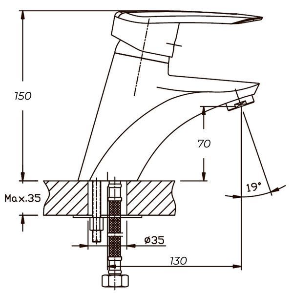 Змішувач для умивальника Haiba Disk 001 (HB0050) HB0050 фото
