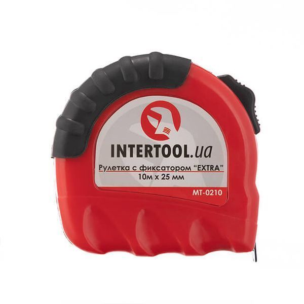 Рулетка з металевим полотном, з фіксатором, 10 м, 25 мм, "EXTRA" INTERTOOL MT-0210 MT-0210 фото