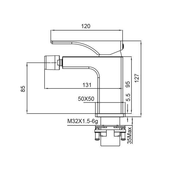 Змішувач для біде Koer KB-20010-01 (Колір хром) (KR3480) KR3480 фото