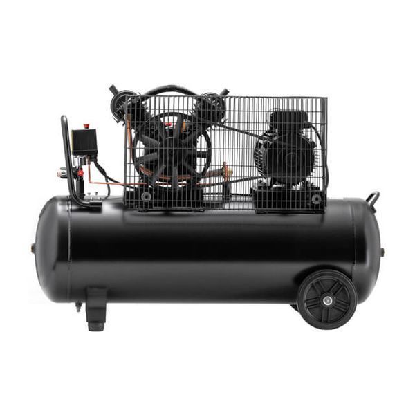 Компресор, 100 л, 3,0 кВт, 220 В, 10 атм, 500 л/хв, 2 циліндри, 83 дБ INTERTOOL PT-0014 PT-0014 фото