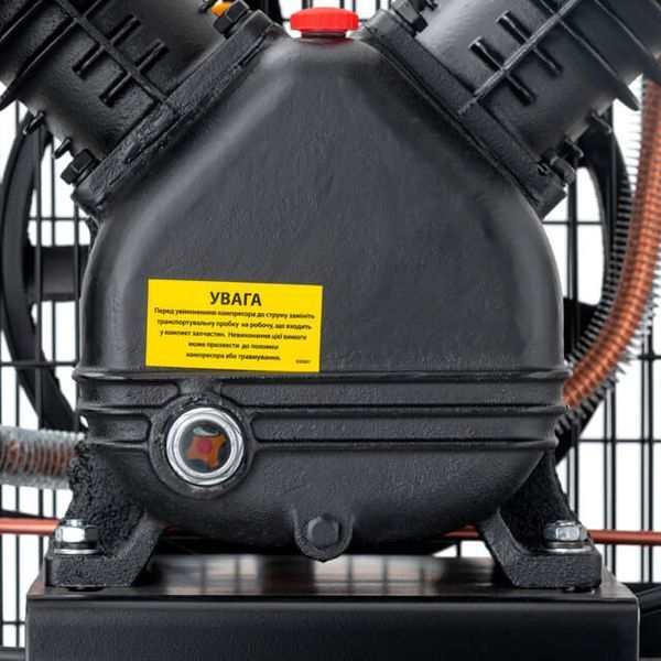 Компресор, 100 л, 3,0 кВт, 220 В, 10 атм, 500 л/хв, 2 циліндри, 83 дБ INTERTOOL PT-0014 PT-0014 фото
