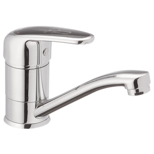 Змішувач для умивальника Haiba Magic 555 (15 см) з чорною ручкою (HB0671) HB0671 фото