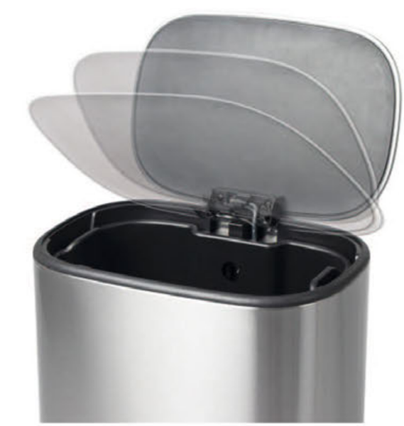 Відро для сміття з плавним закриттям прямокутне Mixxus Cubic-TC0112 SS Color 12л колір нержавійка (MI7089) MI7089 фото