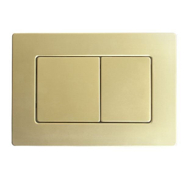 Панель змиву Koer KT-0612-12 240x160x10mm з нержавіючої сталі, кнопка квадр. (колір матове золото) (KR6121) KR6121 фото