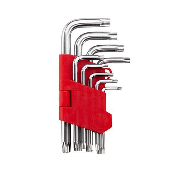 Набір ключів Г-подібних TORX, з отвором, 9 шт., Т10-Т50, Cr-V INTERTOOL HT-0604 HT-0604 фото