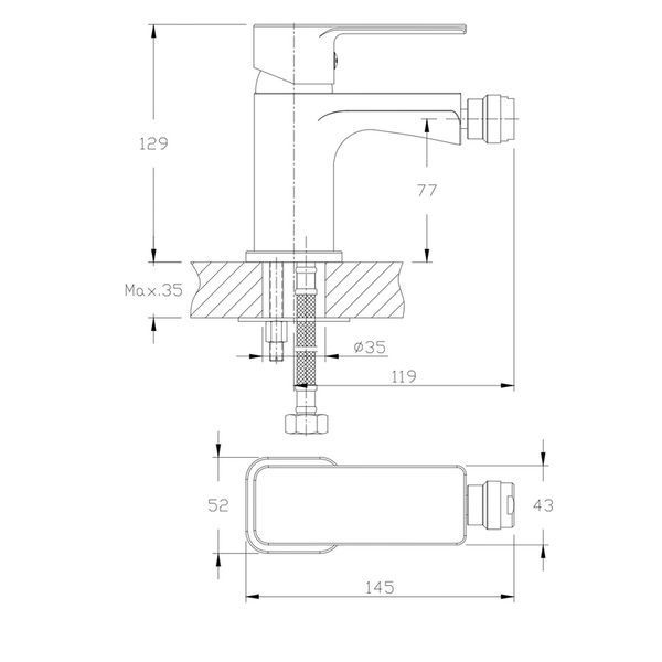 Смеситель для биде Haiba Kubus 002 (HB0796) HB0796 фото