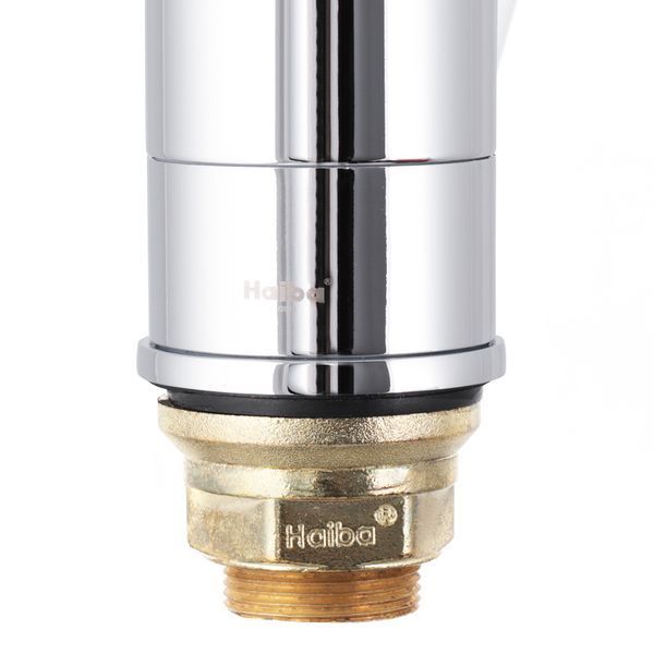 Змішувач для умивальника Haiba Magic 555 (15 см) з чорною ручкою (HB0671) HB0671 фото