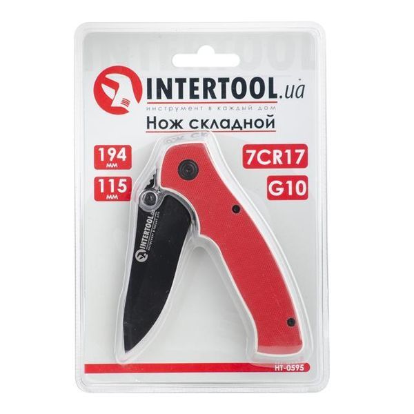 Ніж складаний, 194 мм, ручка з металевими вставками INTERTOOL HT-0595 HT-0595 фото