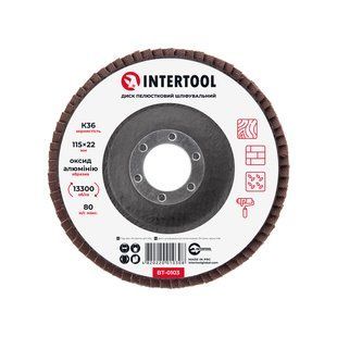 Диск шліфувальний пелюстковий, 115&times;22 мм, зерно K36, 13300 об/хв INTERTOOL BT-0103 BT-0103 фото