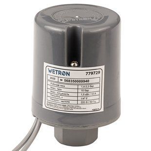 Реле давления 1.5кВт 1.4-2.2 бар цилиндр (гайка) WETRON (779729) 779729 фото