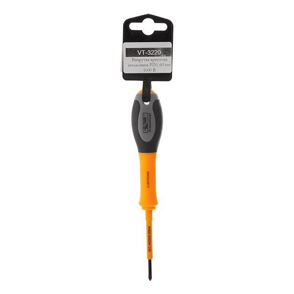 Отвертка крестовая изолированная PZ0, 60 мм 1000 В INTERTOOL VT-3220 VT-3220 фото