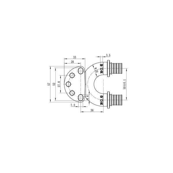 Кутник настін. з наскрізн.проход.та ВР Koer KA.LW20-06F-20 - 20(2.8mm) x 1/2"F x 20(2.8mm) (KR4883) KR4883 фото