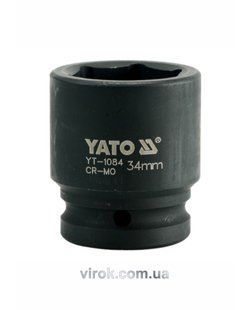 Головка торцева ударна 6-гранна YATO : квадрат 3/4", М= 34 мм, L= 56 мм YT-1084 YT-1084 фото