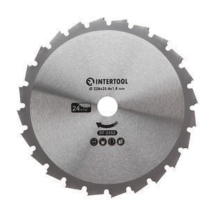 Нож для мотокосы/триммера с твердосплавными напайками &oslash;228x25.4x1.8 мм 24T INTERTOOL DT-2353 DT-2353 фото