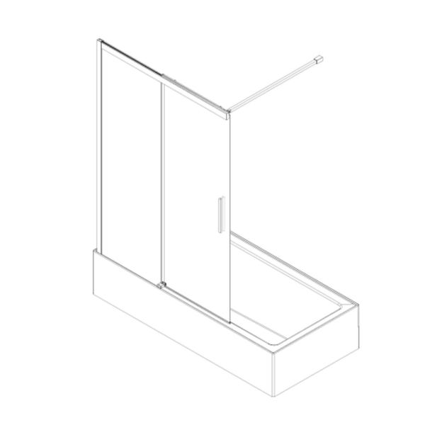 Шторки скляні розсувні на ванну Koer SR BS06-120x150-TR-12 прозоре скло Easy Clean 6мм, матове золото (KR5946) KR5946 фото
