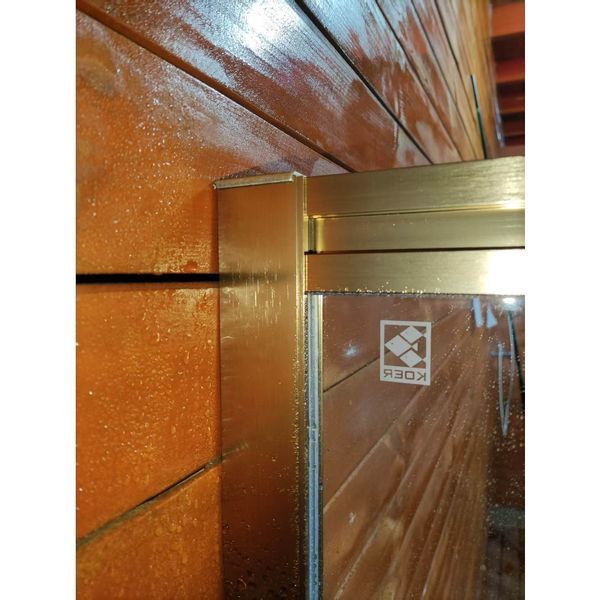 Шторки скляні розсувні на ванну Koer SR BS06-120x150-TR-12 прозоре скло Easy Clean 6мм, матове золото (KR5946) KR5946 фото