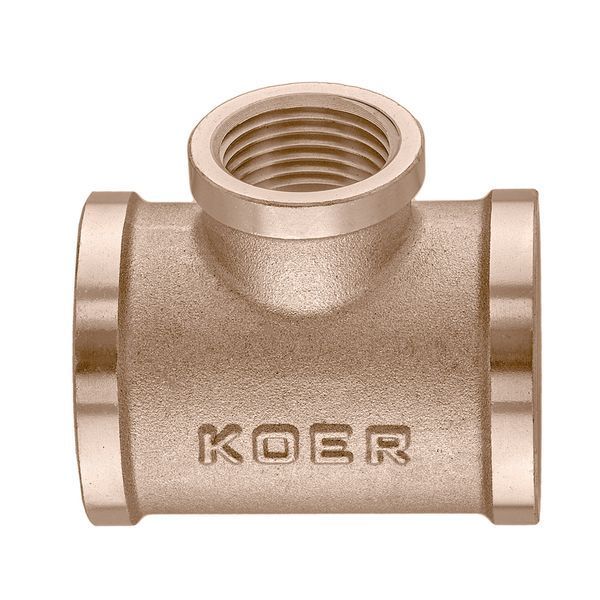 Трійник редукційний Koer KF.T100810F.WN - 1"х3/4"х1" FFF без нікелю (MX1531) MX1531 фото
