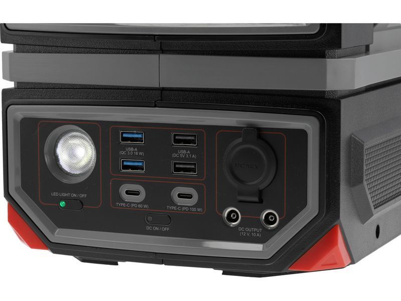 Портативна станція YATO 504 ВтГод, вихід 600/1200Вт, порти: 230V AC, різні USB YT-83091 YT-83091 фото